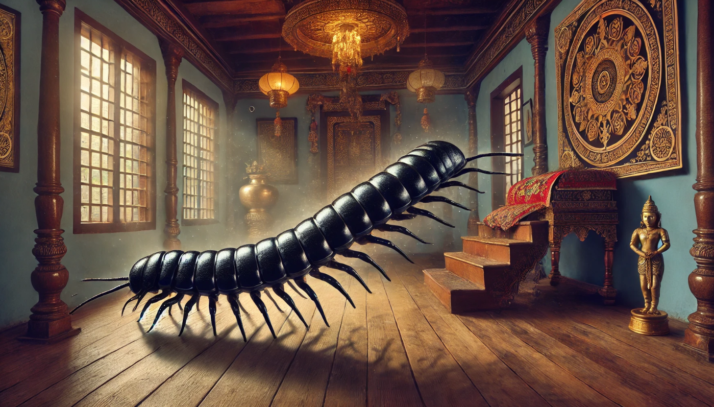 Black centipede dream number in house hinduism